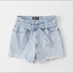 A&F ultra high waisted belted shorts